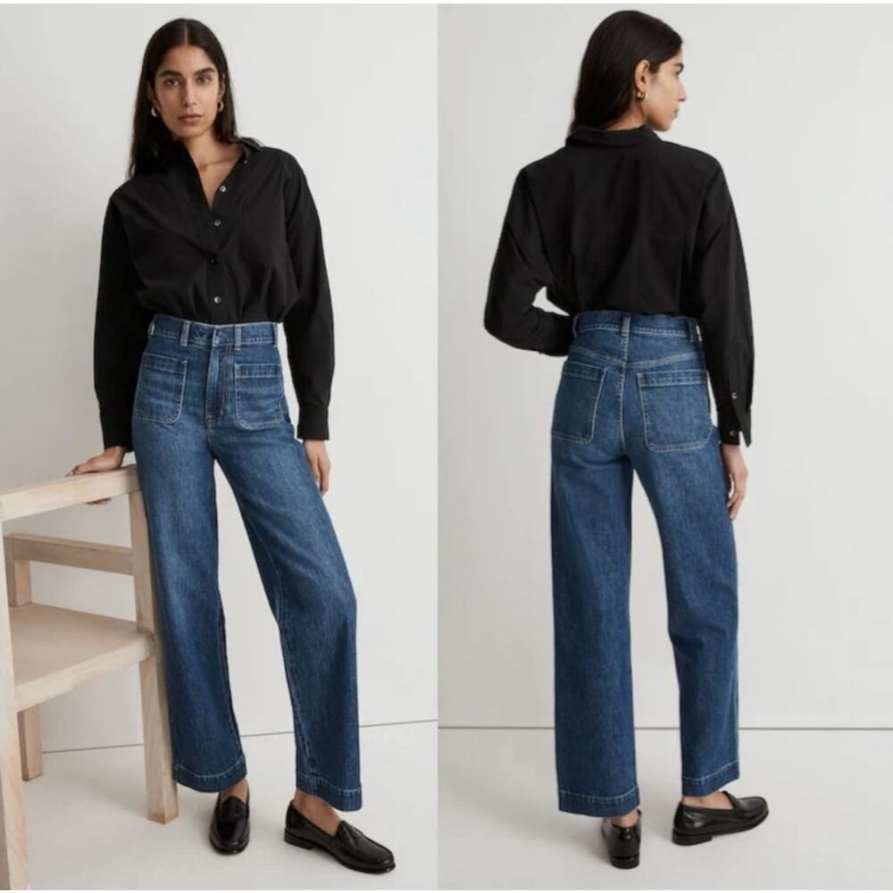 Madewell Women's Blue Flare & Wide Leg Jeans